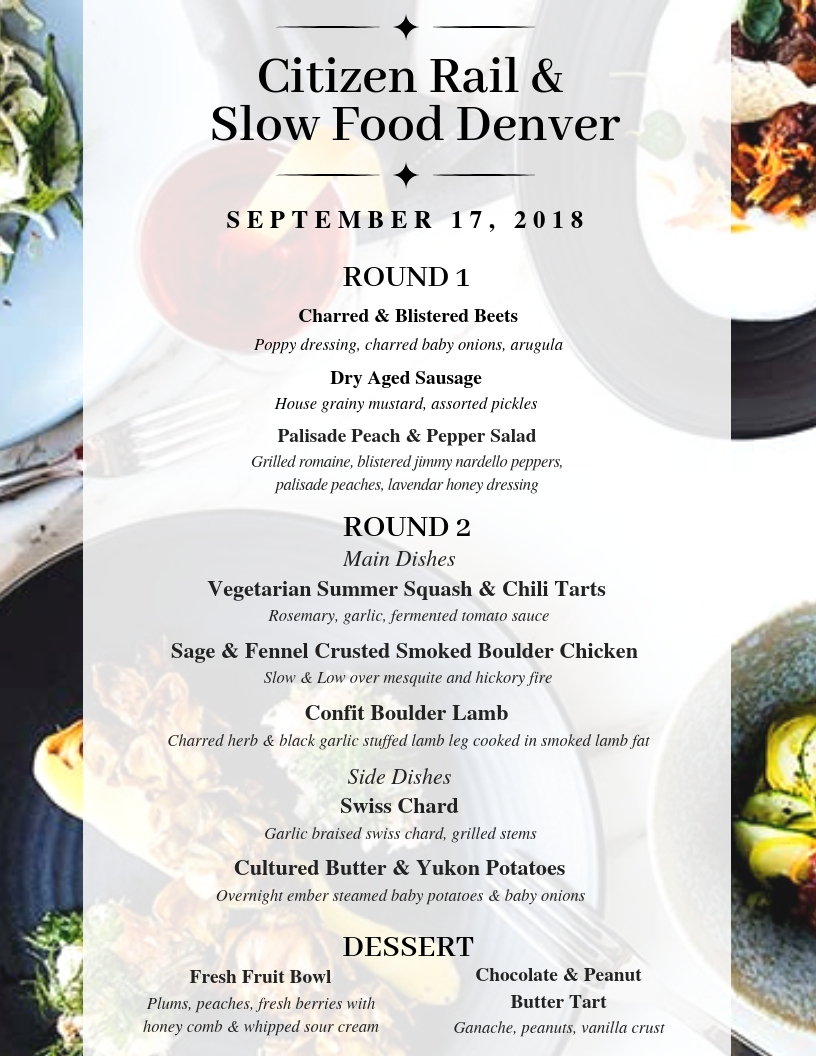 Celebrate Local Dinner at Citizen Rail | Slow Food Denver